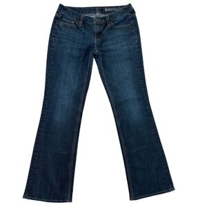 New York & Company Curvy Bootcut Jeans Womens 6 Petite Low Rise Dark Wash Y2K